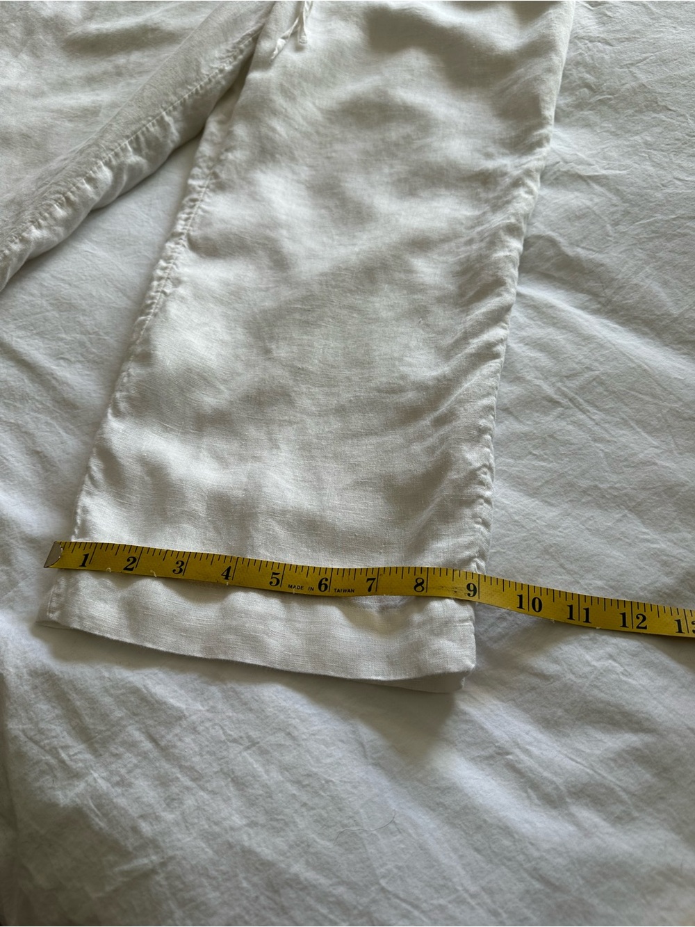 Charter Club White Cropped Linen Drawstring Pants, size medium - Picture 9 of 14